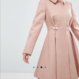 ASOS Pearl Trim Skater Coat NWOT